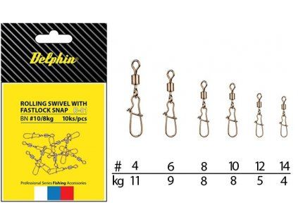 Rolling Swivel with Fastlock Snap B-01 vel.14/4kg - 10ks