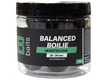 TB Baits Vyvážené Boilie Balanced + Atraktor Monster Crab 100g 20 24mm