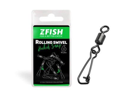 ZFISH Obratlík s Karabinou Rolling Swivel & Hooked Snap 10ks