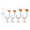 Wolframový jig Delphin T AREA BL 5 ks fluo oranžový 3